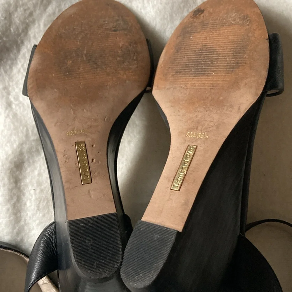 Louise et Cie Black Leather wedge heels